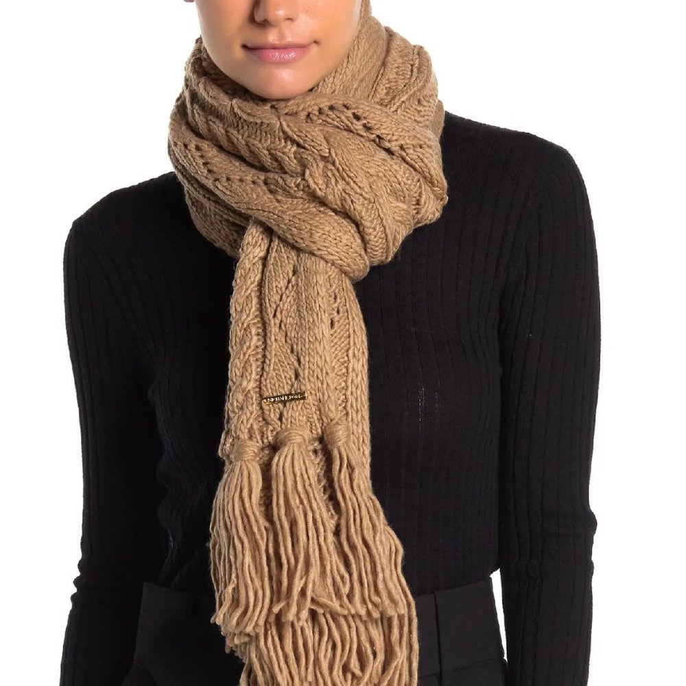 Michael Kors Pointelle Cable Knit Scarf